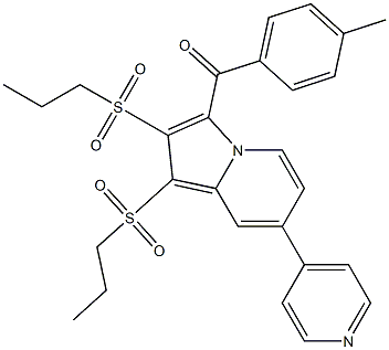 [1,2-bis(propylsulfonyl)-7-(4-pyridinyl)-3-indolizinyl](4-methylphenyl)methanone Structure