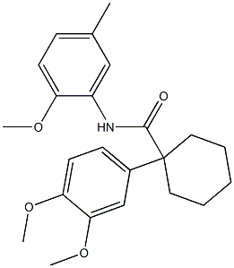 1-(3,4-dimethoxyphenyl)-N-(2-methoxy-5-methylphenyl)cyclohexanecarboxamide Structure