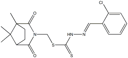 (1,8,8-trimethyl-2,4-dioxo-3-azabicyclo[3.2.1]oct-3-yl)methyl 2-(2-chlorobenzylidene)hydrazinecarbodithioate 구조식 이미지