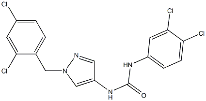 N-[1-(2,4-dichlorobenzyl)-1H-pyrazol-4-yl]-N'-(3,4-dichlorophenyl)urea 구조식 이미지