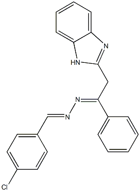 4-chlorobenzaldehyde [2-(1H-benzimidazol-2-yl)-1-phenylethylidene]hydrazone Structure