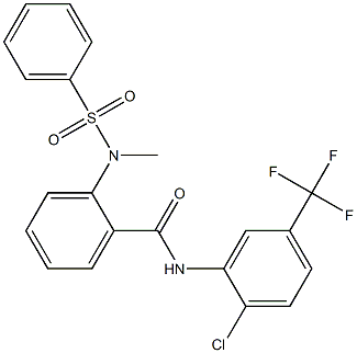 N-[2-chloro-5-(trifluoromethyl)phenyl]-2-[methyl(phenylsulfonyl)amino]benzamide Structure