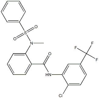 N-[2-chloro-5-(trifluoromethyl)phenyl]-2-[methyl(phenylsulfonyl)amino]benzamide 구조식 이미지