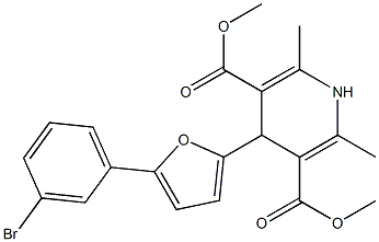 dimethyl 4-[5-(3-bromophenyl)-2-furyl]-2,6-dimethyl-1,4-dihydro-3,5-pyridinedicarboxylate Structure