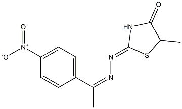 5-methyl-1,3-thiazolidine-2,4-dione 2-[(1-{4-nitrophenyl}ethylidene)hydrazone] Structure