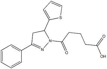 5-oxo-5-[3-phenyl-5-(2-thienyl)-4,5-dihydro-1H-pyrazol-1-yl]pentanoic acid 구조식 이미지