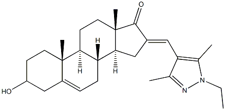 16-[(1-ethyl-3,5-dimethyl-1H-pyrazol-4-yl)methylene]-3-hydroxyandrost-5-en-17-one Structure