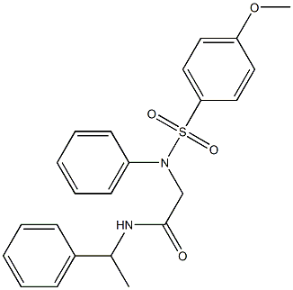 2-{[(4-methoxyphenyl)sulfonyl]anilino}-N-(1-phenylethyl)acetamide 구조식 이미지