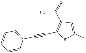 5-methyl-2-(phenylethynyl)-3-thiophenecarboxylic acid 구조식 이미지
