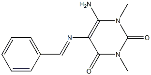 6-amino-5-(benzylideneamino)-1,3-dimethyl-2,4(1H,3H)-pyrimidinedione Structure