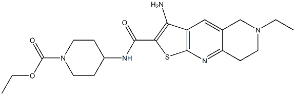 ethyl 4-{[(3-amino-6-ethyl-5,6,7,8-tetrahydrothieno[2,3-b][1,6]naphthyridin-2-yl)carbonyl]amino}-1-piperidinecarboxylate Structure