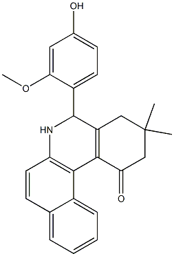 5-(4-hydroxy-2-methoxyphenyl)-3,3-dimethyl-3,4,5,6-tetrahydrobenzo[a]phenanthridin-1(2H)-one 구조식 이미지