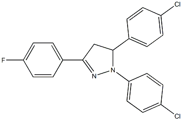 1,5-bis(4-chlorophenyl)-3-(4-fluorophenyl)-4,5-dihydro-1H-pyrazole Structure