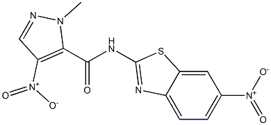 4-nitro-N-{6-nitro-1,3-benzothiazol-2-yl}-1-methyl-1H-pyrazole-5-carboxamide Structure