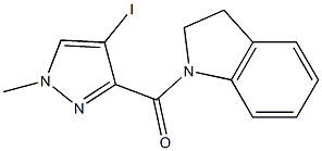 1-[(4-iodo-1-methyl-1H-pyrazol-3-yl)carbonyl]indoline 구조식 이미지