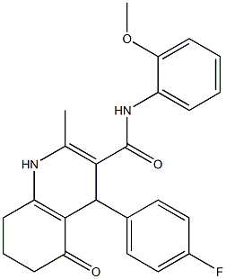 4-(4-fluorophenyl)-2-methyl-N-[2-(methyloxy)phenyl]-5-oxo-1,4,5,6,7,8-hexahydroquinoline-3-carboxamide Structure