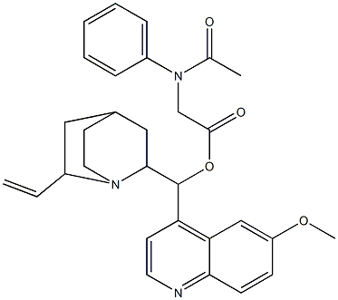 (6-methoxyquinolin-4-yl)(6-vinyl-1-azabicyclo[2.2.2]oct-2-yl)methyl (acetylanilino)acetate Structure