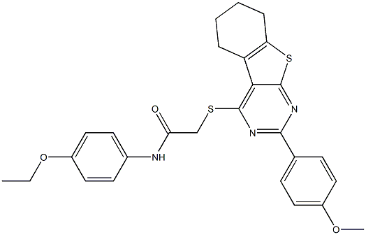 N-(4-ethoxyphenyl)-2-{[2-(4-methoxyphenyl)-5,6,7,8-tetrahydro[1]benzothieno[2,3-d]pyrimidin-4-yl]sulfanyl}acetamide Structure