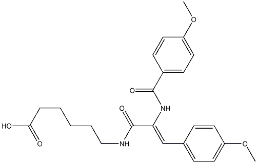 6-{[2-[(4-methoxybenzoyl)amino]-3-(4-methoxyphenyl)acryloyl]amino}hexanoic acid 구조식 이미지