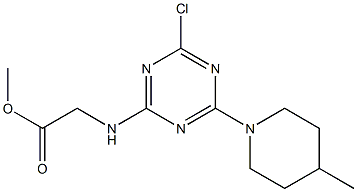 methyl {[4-chloro-6-(4-methyl-1-piperidinyl)-1,3,5-triazin-2-yl]amino}acetate Structure