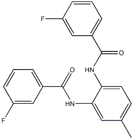 3-fluoro-N-{2-[(3-fluorobenzoyl)amino]-5-methylphenyl}benzamide 구조식 이미지