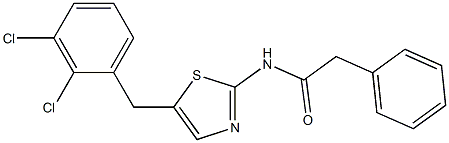 N-[5-(2,3-dichlorobenzyl)-1,3-thiazol-2-yl]-2-phenylacetamide 구조식 이미지