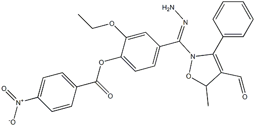 2-ethoxy-4-{2-[(5-methyl-3-phenyl-4-isoxazolyl)carbonyl]carbohydrazonoyl}phenyl 4-nitrobenzoate Structure