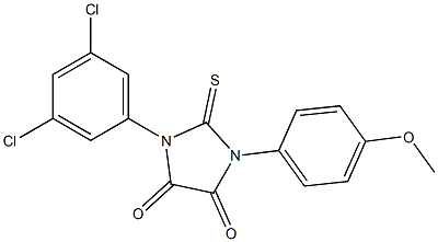 1-(3,5-dichlorophenyl)-3-(4-methoxyphenyl)-2-thioxoimidazolidine-4,5-dione Structure