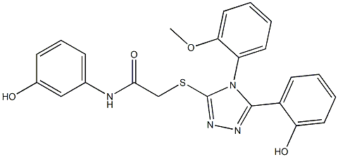 N-(3-hydroxyphenyl)-2-{[5-(2-hydroxyphenyl)-4-(2-methoxyphenyl)-4H-1,2,4-triazol-3-yl]sulfanyl}acetamide 구조식 이미지