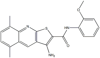 3-amino-N-(2-methoxyphenyl)-5,8-dimethylthieno[2,3-b]quinoline-2-carboxamide Structure
