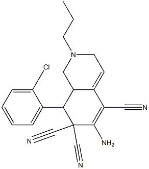 6-amino-8-(2-chlorophenyl)-2-propyl-2,3,8,8a-tetrahydroisoquinoline-5,7,7(1H)-tricarbonitrile 구조식 이미지