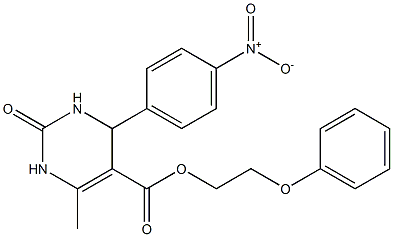 2-(phenyloxy)ethyl 4-{4-nitrophenyl}-6-methyl-2-oxo-1,2,3,4-tetrahydropyrimidine-5-carboxylate Structure