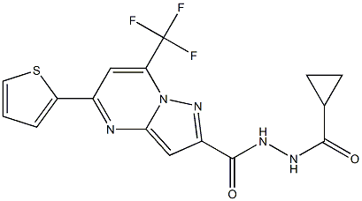 N'-(cyclopropylcarbonyl)-5-(2-thienyl)-7-(trifluoromethyl)pyrazolo[1,5-a]pyrimidine-2-carbohydrazide Structure