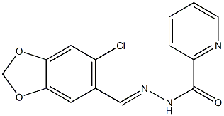 N'-[(6-chloro-1,3-benzodioxol-5-yl)methylene]-2-pyridinecarbohydrazide 구조식 이미지