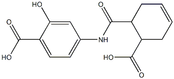 4-{[(6-carboxy-3-cyclohexen-1-yl)carbonyl]amino}-2-hydroxybenzoic acid Structure