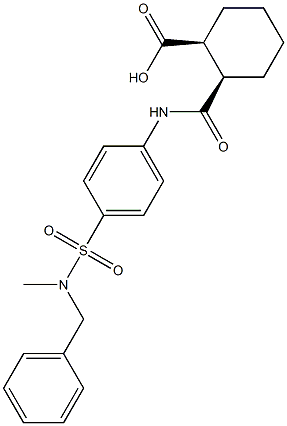 (1S,2R)-2-[(4-{[benzyl(methyl)amino]sulfonyl}anilino)carbonyl]cyclohexanecarboxylic acid 구조식 이미지