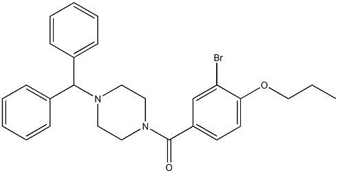 (4-benzhydryl-1-piperazinyl)(3-bromo-4-propoxyphenyl)methanone 구조식 이미지