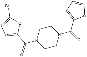 (5-bromo-2-furyl)[4-(2-furoyl)-1-piperazinyl]methanone 구조식 이미지