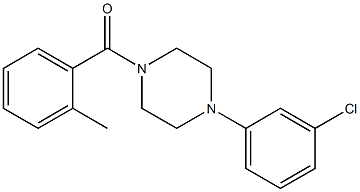[4-(3-chlorophenyl)-1-piperazinyl](2-methylphenyl)methanone 구조식 이미지