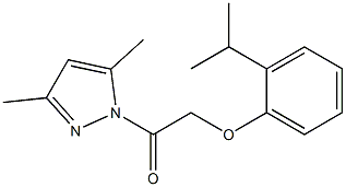 1-(3,5-dimethyl-1H-pyrazol-1-yl)-2-(2-isopropylphenoxy)-1-ethanone Structure