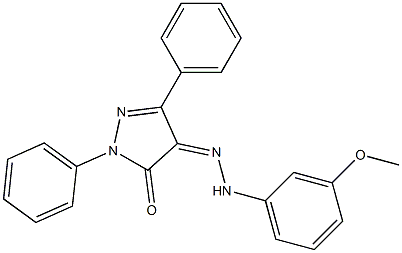 1,3-diphenyl-1H-pyrazole-4,5-dione 4-[N-(3-methoxyphenyl)hydrazone] Structure