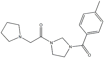 1-[3-(4-methylbenzoyl)-1-imidazolidinyl]-2-(1-pyrrolidinyl)-1-ethanone 구조식 이미지