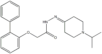 2-([1,1'-biphenyl]-2-yloxy)-N'-(1-isopropyl-4-piperidinylidene)acetohydrazide 구조식 이미지