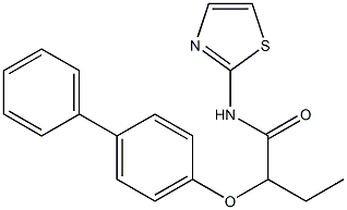 2-([1,1'-biphenyl]-4-yloxy)-N-(1,3-thiazol-2-yl)butanamide Structure