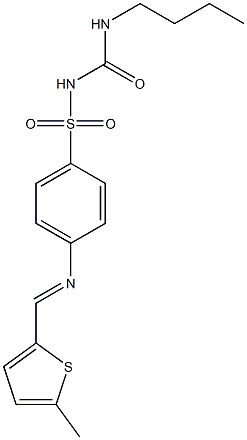 2-({[4-({[(butylamino)carbonyl]amino}sulfonyl)phenyl]imino}methyl)-5-methylthiophene Structure