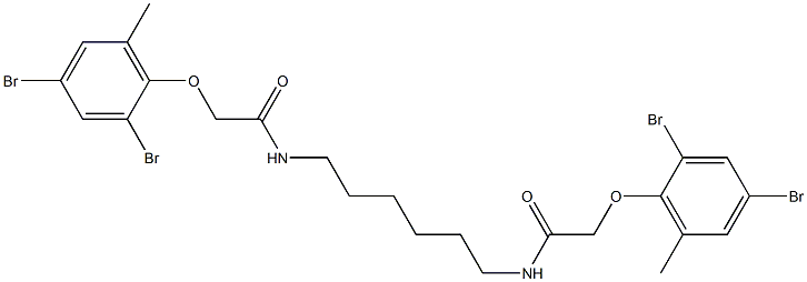 2-(2,4-dibromo-6-methylphenoxy)-N-(6-{[2-(2,4-dibromo-6-methylphenoxy)acetyl]amino}hexyl)acetamide Structure