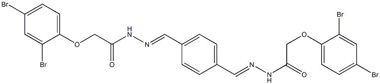 2-(2,4-dibromophenoxy)-N'-{(E)-[4-({(E)-2-[2-(2,4-dibromophenoxy)acetyl]hydrazono}methyl)phenyl]methylidene}acetohydrazide 구조식 이미지