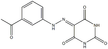 2,4,5,6(1H,3H)-pyrimidinetetrone 5-[N-(3-acetylphenyl)hydrazone] Structure