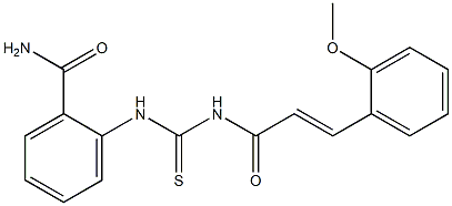 2-[({[(E)-3-(2-methoxyphenyl)-2-propenoyl]amino}carbothioyl)amino]benzamide 구조식 이미지