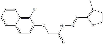 2-[(1-bromo-2-naphthyl)oxy]-N'-[(E)-(3-methyl-2-thienyl)methylidene]acetohydrazide 구조식 이미지